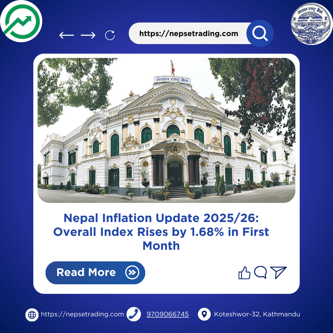 Nepal Inflation Update 2025/26: Overall Index Rises by 1.68% in First Month