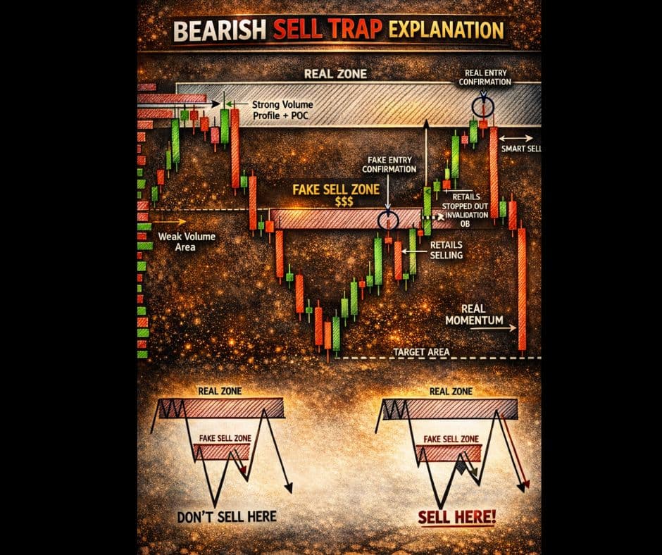 Bearish Sell Trap Explained: How Smart Money Outsmarts Retail Traders