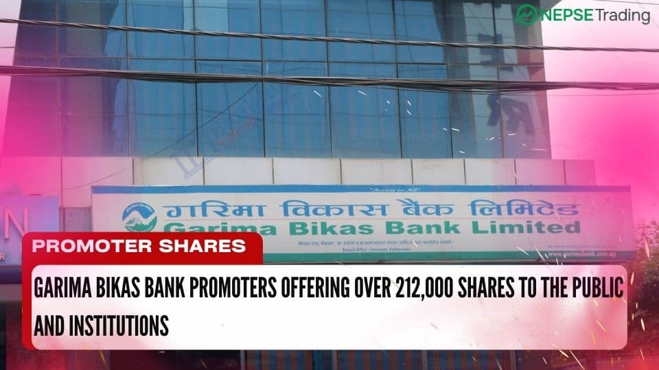 गरिमा विकास बैंक : संस्थापक शेयर बिक्रीमा, २ लाख १२ हजार कित्ता भन्दा बढी शेयर खरिद गर्न पाउने अवसर