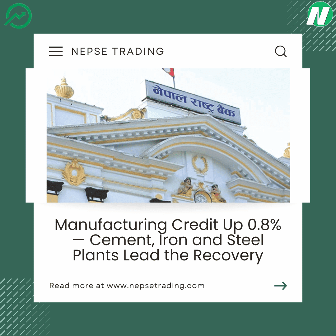 Manufacturing Credit Up 0.8% — Cement, Iron and Steel Plants Lead the Recovery