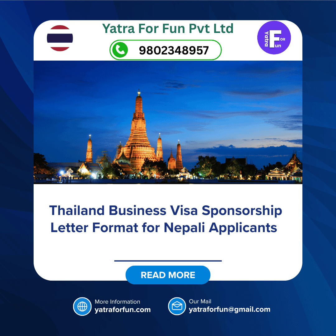 Thailand Business Visa Sponsorship Letter Format for Nepali Applicants