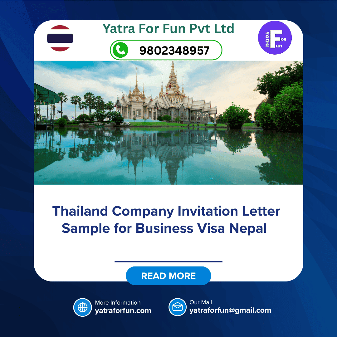 Thailand Company Invitation Letter Sample for Business Visa Nepal