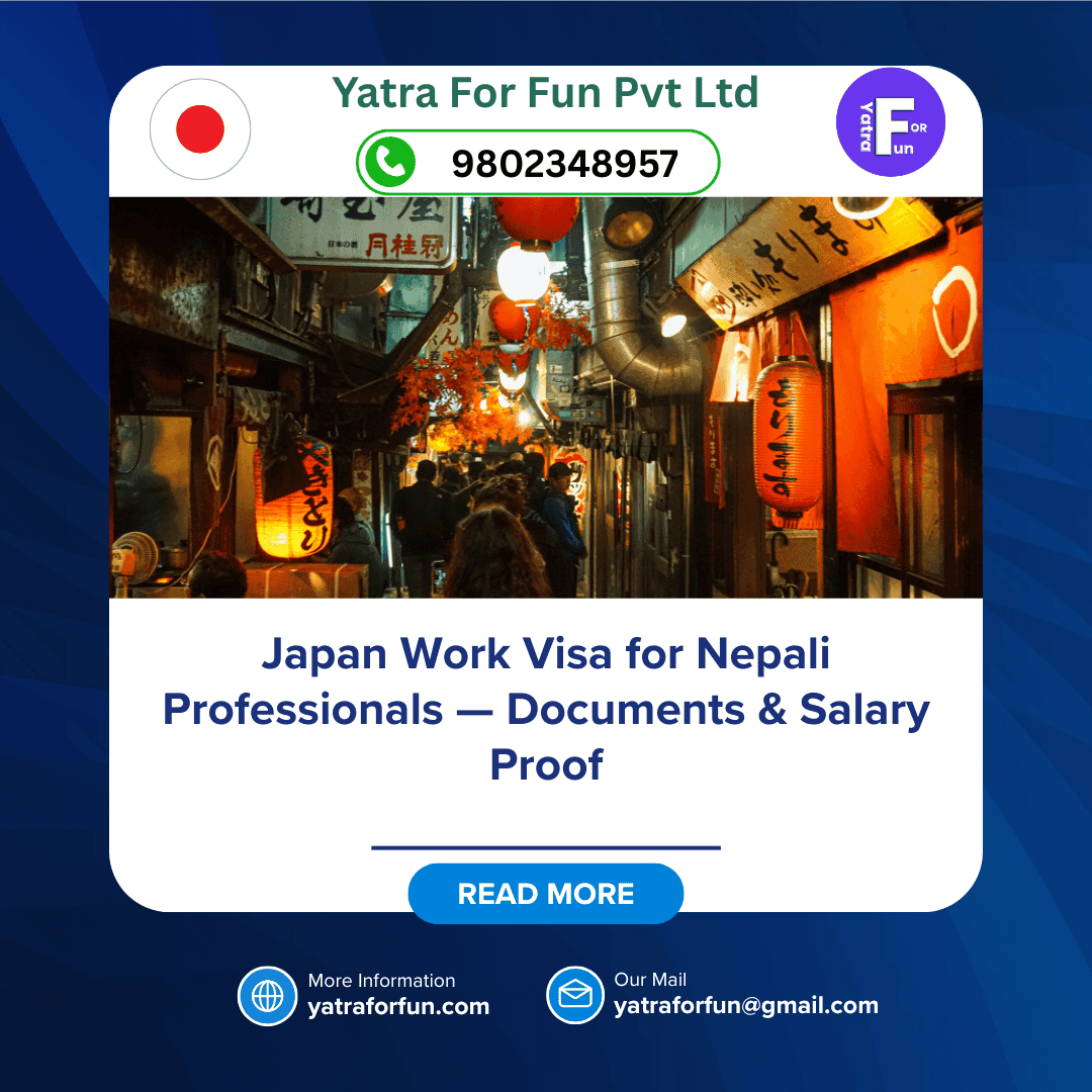 Japan Work Visa for Nepali Professionals — Documents & Salary Proof