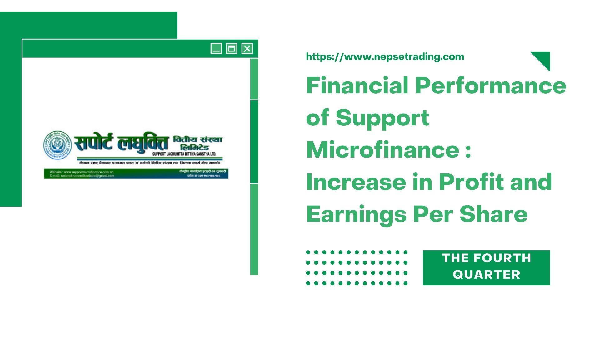 Financial Performance of Support Microfinance : Increase in Profit and Earnings Per Share