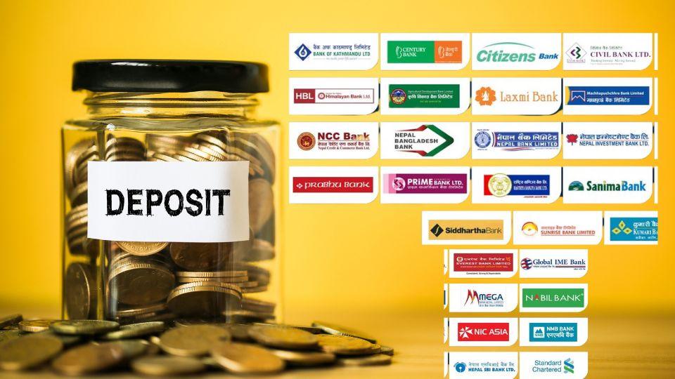 ९ महिनामा बैंक तथा वित्तीय संस्थाको निक्षेप ११.५ प्रतिशतले वृद्धि