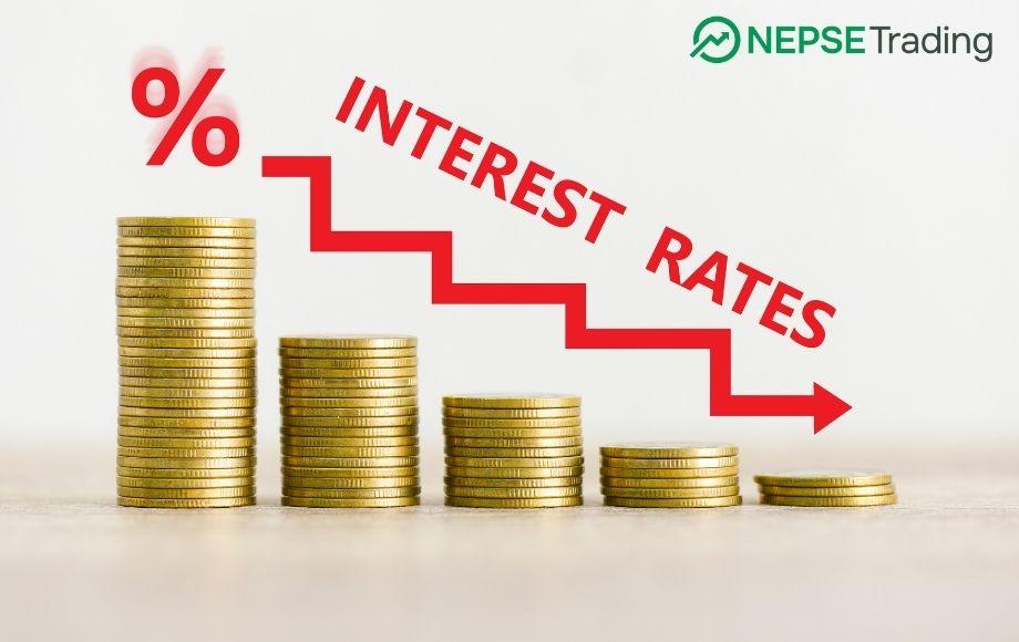 निरन्तर ओरालो लाग्दै कर्जाको ब्याजदर, २८ महिनामै ५.१८ प्रतिशतले गिरावट