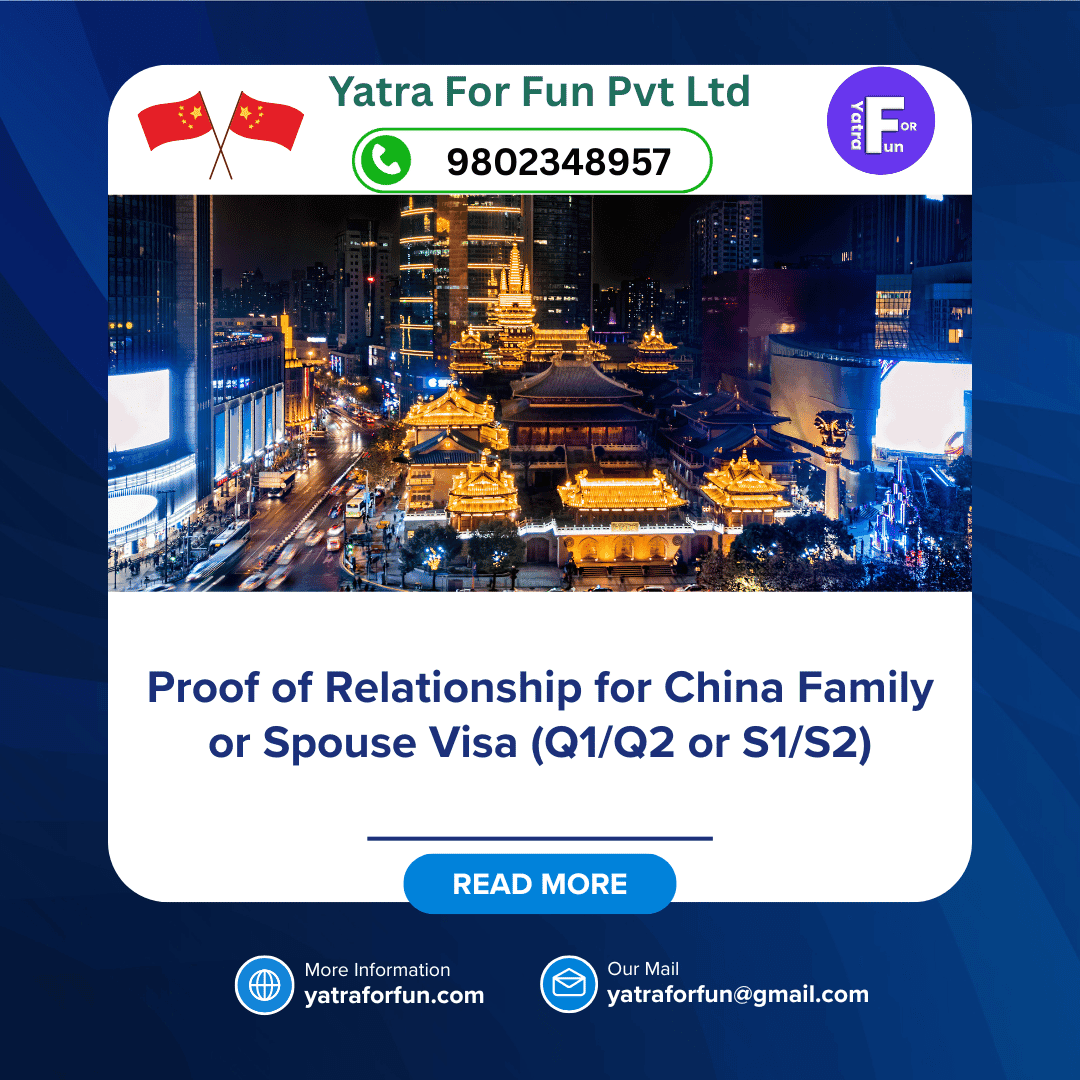 Proof of Relationship for China Family or Spouse Visa (Q1/Q2 or S1/S2)